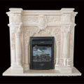 Hand carved indoor used antique stone marble fireplace mantel surround